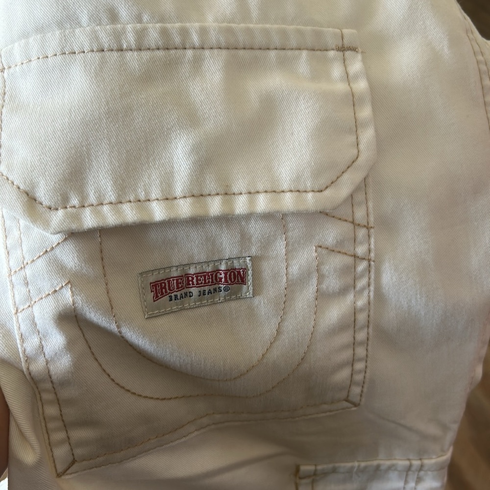 TRUE RELIGION WOMENS MILITARY CARGO PANT WINTER WHITE Sz 29 NEW - Picture 11 of 13